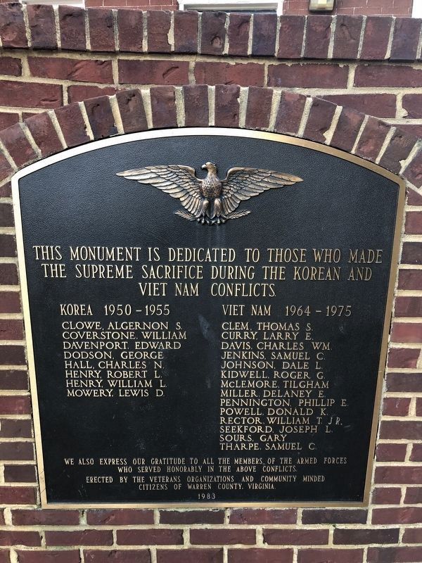Warren County Korea & Vietnam Memorial image. Click for full size.