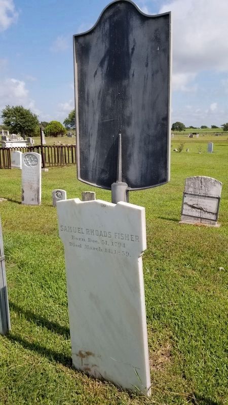 S. Rhoads Fisher gravestone and marker reverse image. Click for full size.