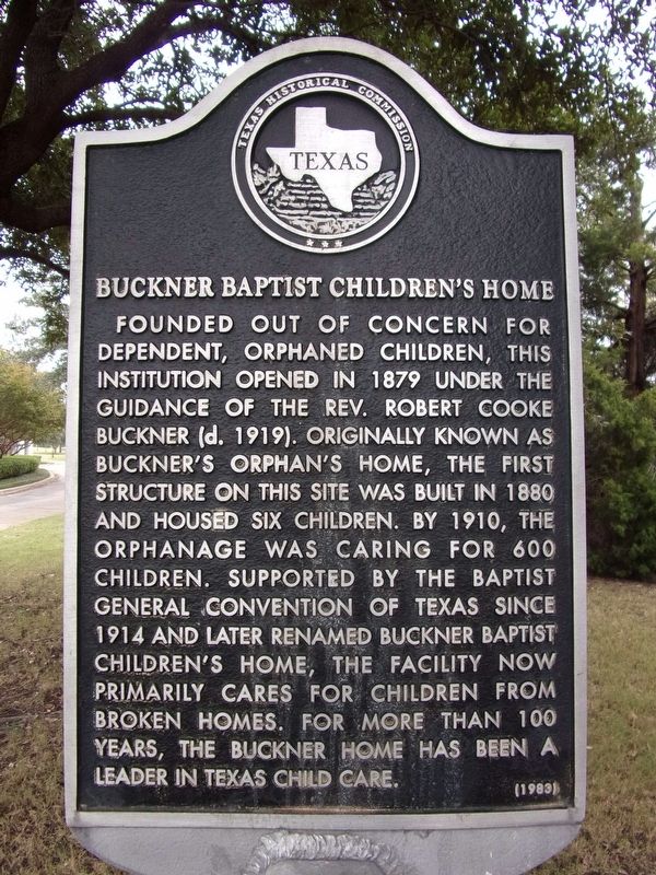 Buckner Baptist Children's Home Marker image. Click for full size.