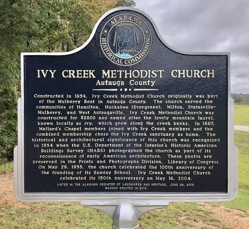 Ivy Creek Methodist Church Marker image. Click for full size.