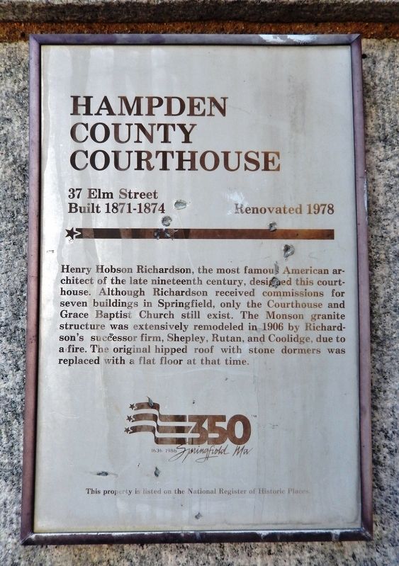 Hampden County Courthouse Marker image. Click for full size.