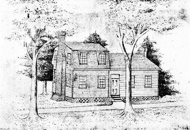 Old Tea Party House Facing Court House Green<br>Residence of Mrs. Elizabeth King Pulled Down in 1876. Click for full size. Old Tea Party House Facing Court House Green<br>Residence of Mrs. Elizabeth King Pulled Down in 1876 image. Click for full size.