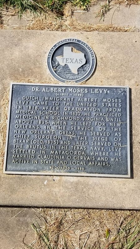 Dr. Albert Moses Levy Marker image. Click for full size.