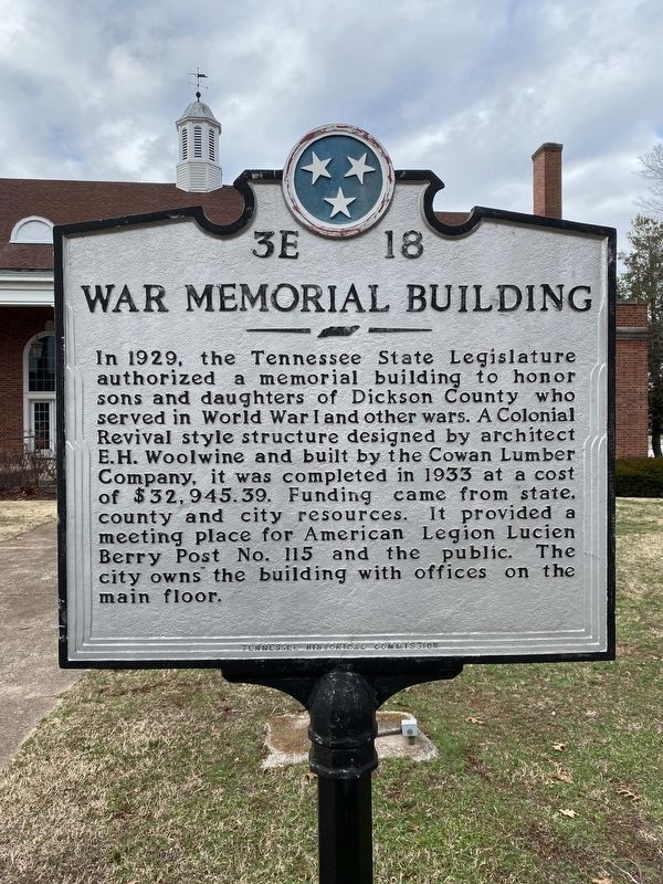 War Memorial Building Marker image. Click for full size.