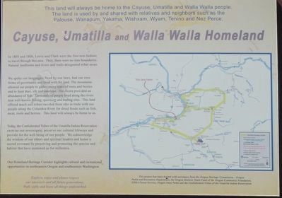 Cayuse, Umatilla and Walla Walla Homeland panel image. Click for full size.