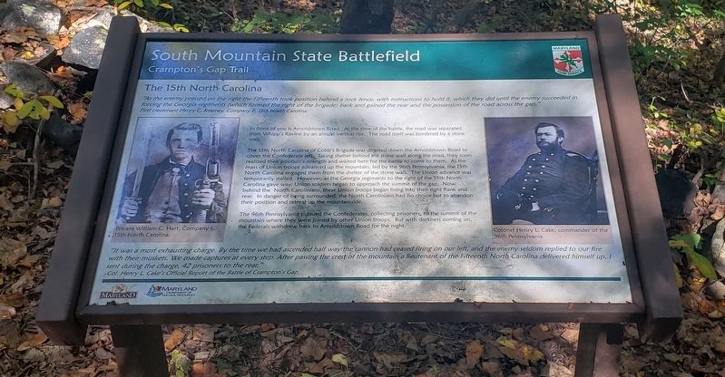 The 15th North Carolina Marker image. Click for full size.