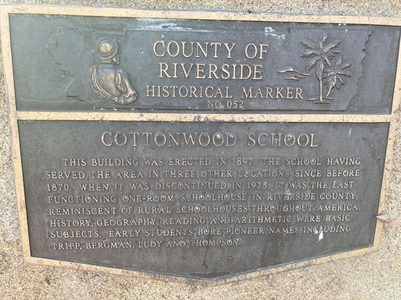 Cottonwood School Marker image. Click for full size.