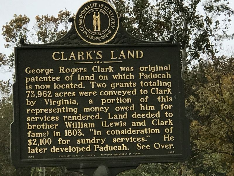 Clark's Army Camped / Clark's Land Marker image. Click for full size.