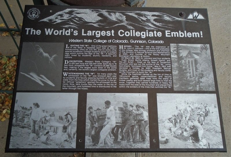 The World's Largest Collegiate Emblem! Marker image. Click for full size.