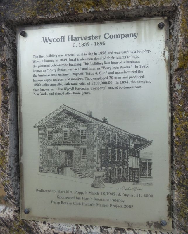 Wycoff Harvester Company Marker image. Click for full size.