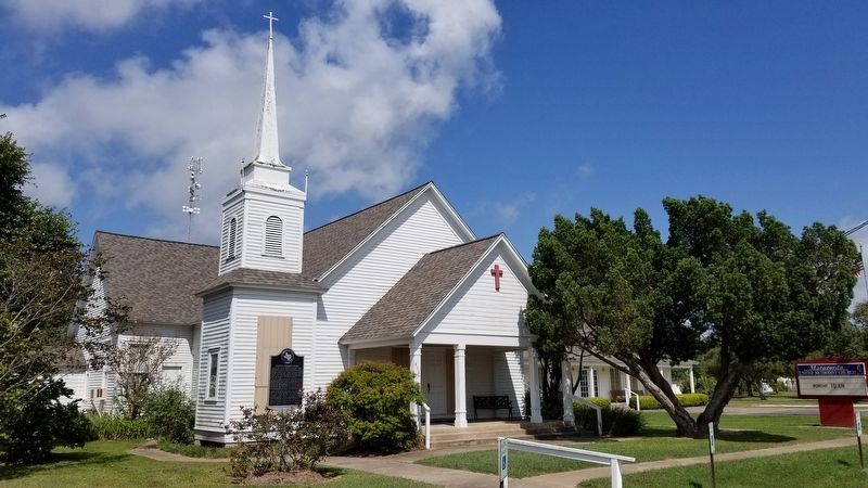 Matagorda Methodist Church and Marker image. Click for full size.