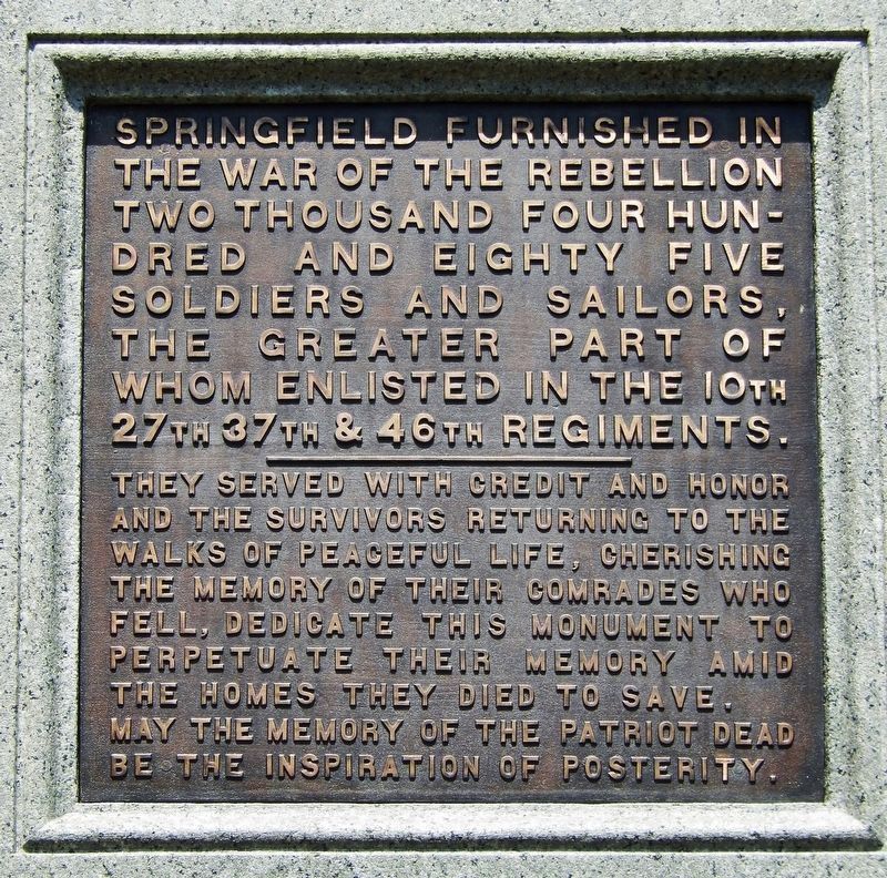 Springfield Soldiers and Sailors Monument<br>(<i>west plaque</i>) image. Click for full size.