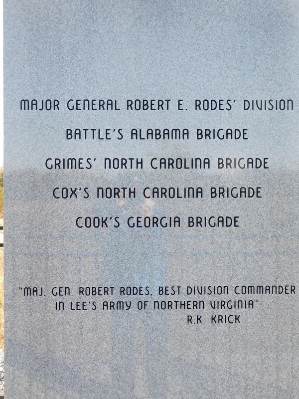 Major General Robert Emmett Rodes Marker image. Click for full size.