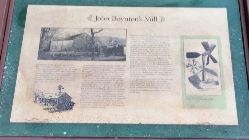 John Boynton�s Mill Marker image. Click for full size.