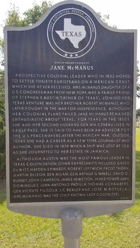 Site of Dream Colony of Jane McManus Marker image. Click for full size.
