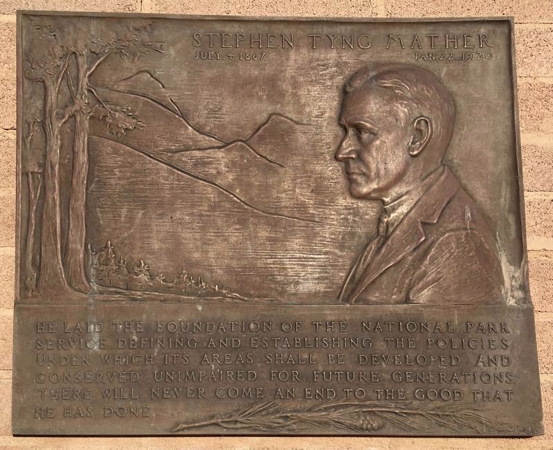 Stephen Tyng Mather Marker. Click for full size. Stephen Tyng Mather Marker image. Click for full size.