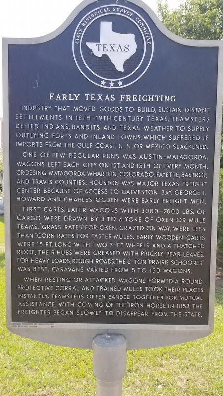 Early Texas Freighting Marker image. Click for full size.