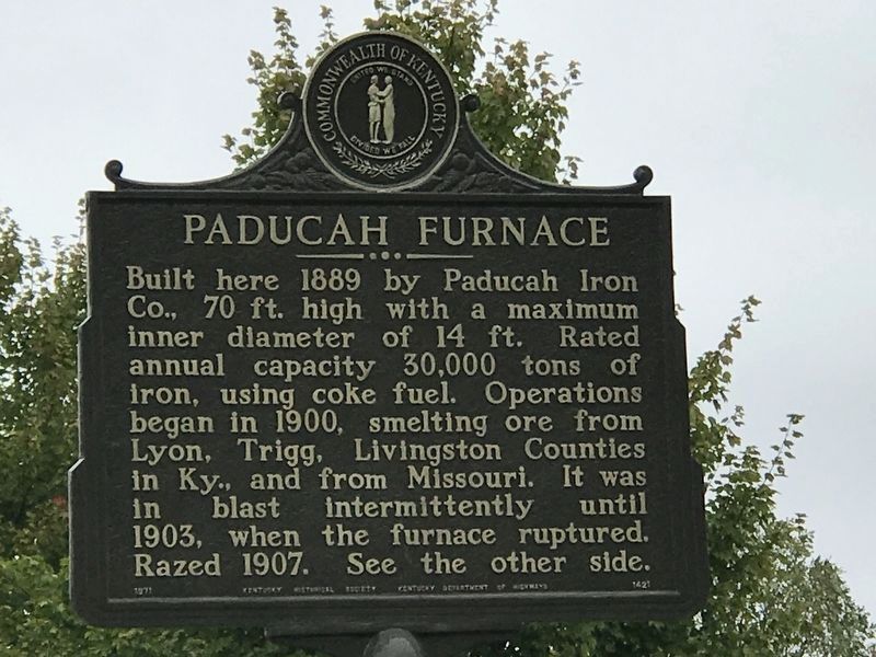 Paducah Furnace side of the marker image. Click for full size.