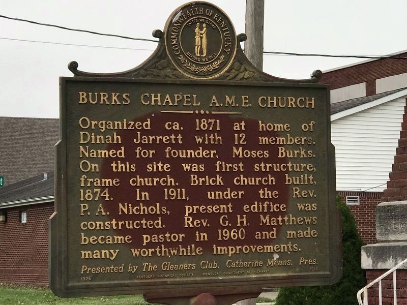 Burks Chapel A.M.E. Church Marker image. Click for full size.