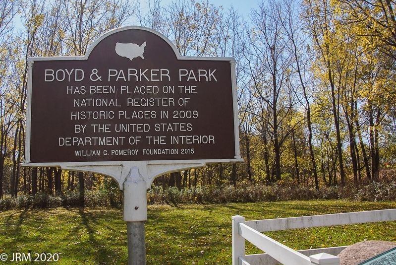 Boyd & Parker Park Marker Obverse image. Click for full size.