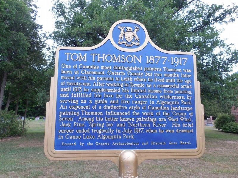 Tom Thomson 1877-1917 Marker image. Click for full size.