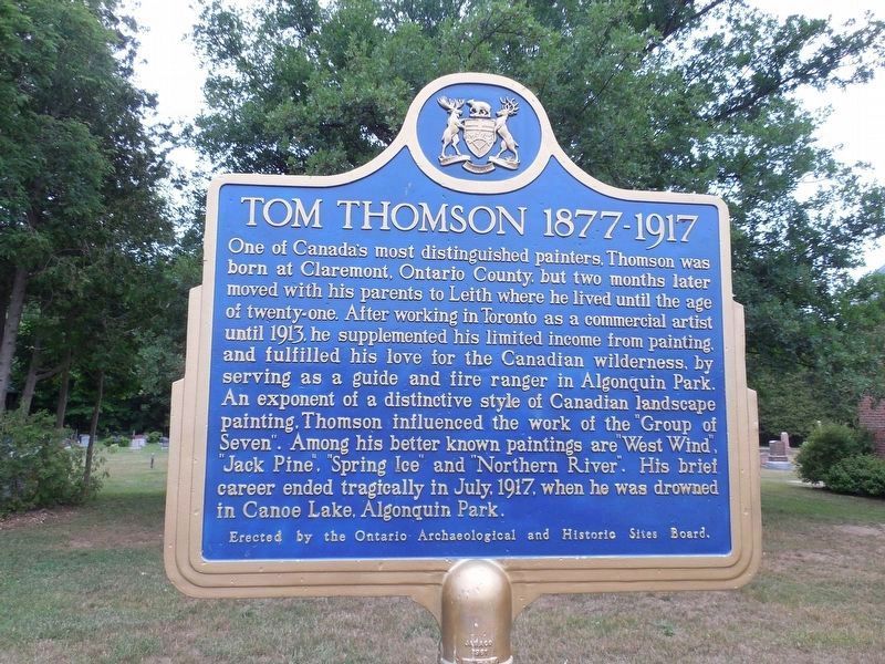 Tom Thomson 1877-1917 Marker image. Click for full size.