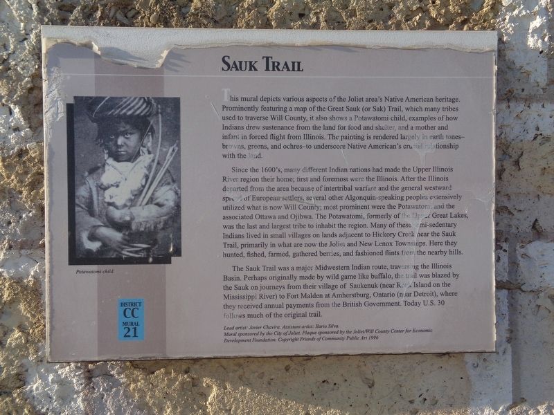 Sauk Trail Marker image. Click for full size.