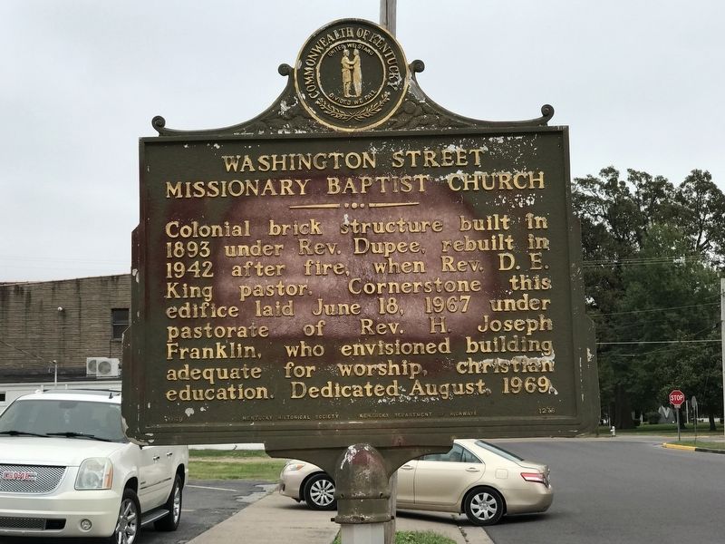 Washington Street Missionary Baptist Church Marker image. Click for full size.