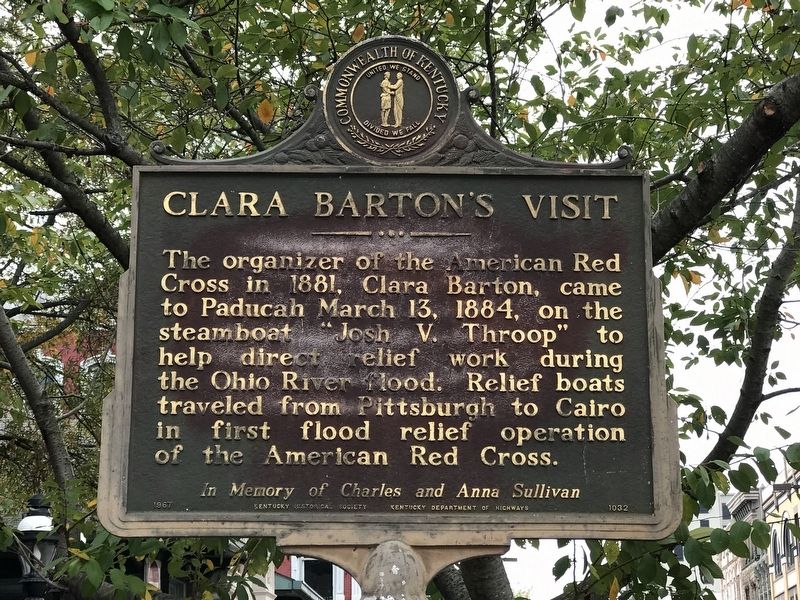 Clara Barton's Visit Marker image. Click for full size.