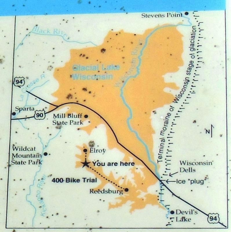 Marker detail: Glacial Lake Wisconsin Map image. Click for full size.