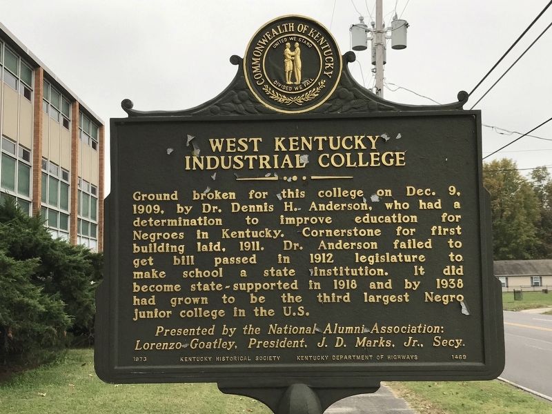 West Kentucky Industrial College Marker image. Click for full size.