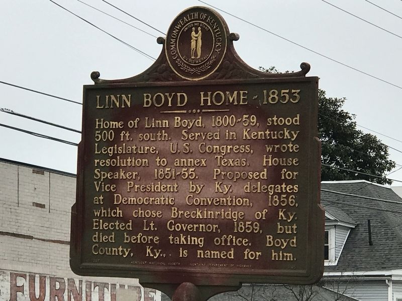 Linn Boyd Home — 1853 Marker image. Click for full size.