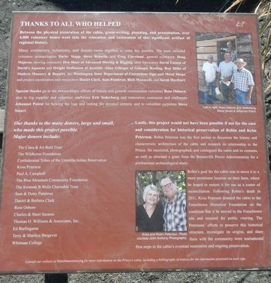 Thanks to All Who Helped plaque image. Click for full size.