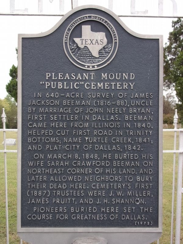 Pleasant Mound "Public" Cemetery Marker. Click for full size. Pleasant Mound "Public" Cemetery Marker image. Click for full size.