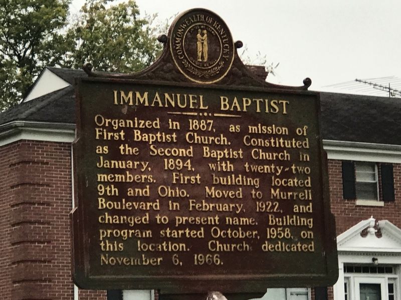 Immanuel Baptist Marker image. Click for full size.