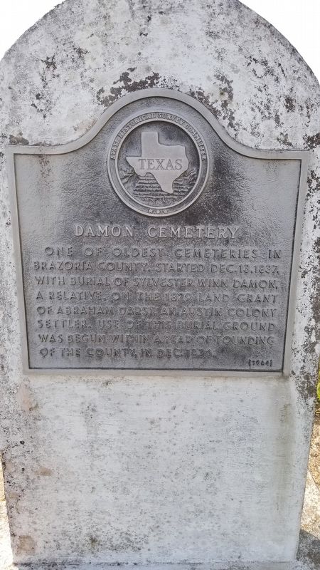 Damon Cemetery Marker image. Click for full size.