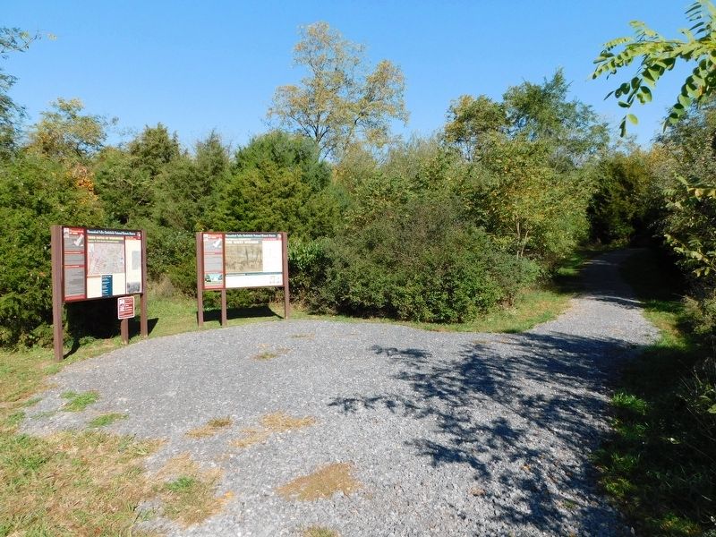 Markers At The West Woods Trailhead for the Third Winchester Battlefield. image. Click for full size.