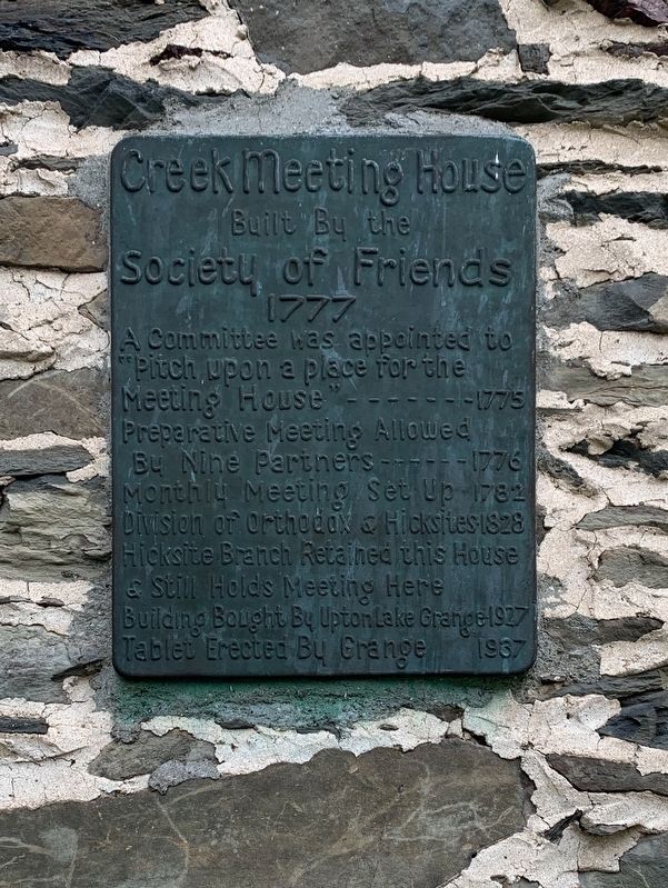 Creek Meeting House Marker. Click for full size. Creek Meeting House Marker image. Click for full size.