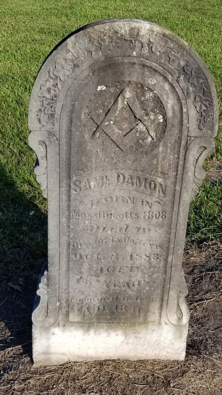Samuel Damon tombstone image. Click for full size.