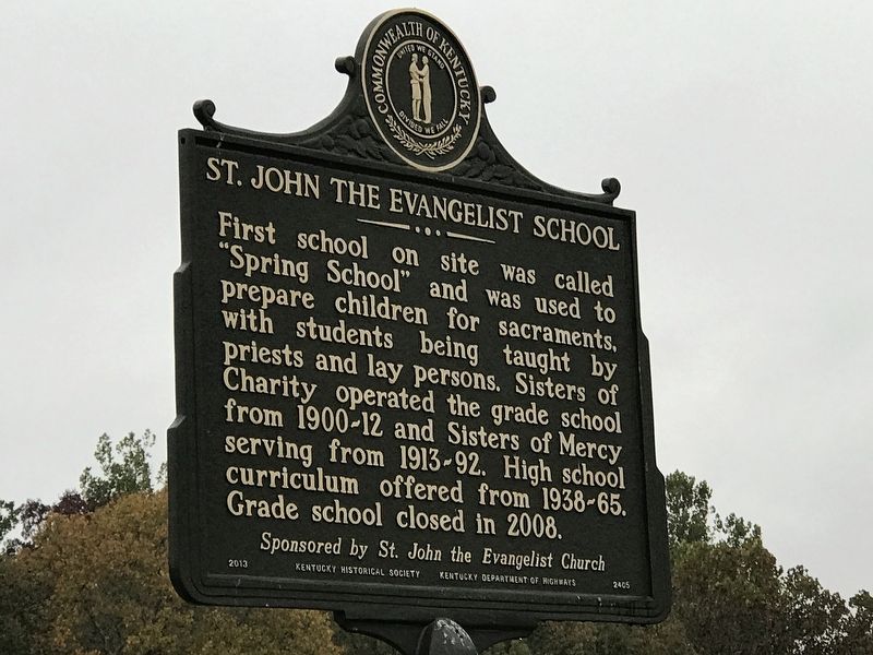 St. John the Evangelist School Marker image. Click for full size.