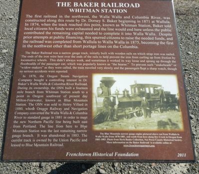 The Baker Railroad Marker image. Click for full size.