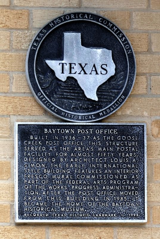 Baytown Post Office Marker image. Click for full size.