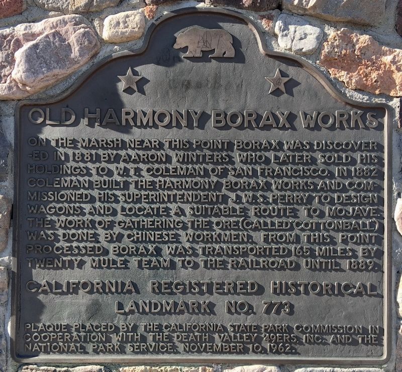 Old Harmony Borax Works Marker image. Click for full size.