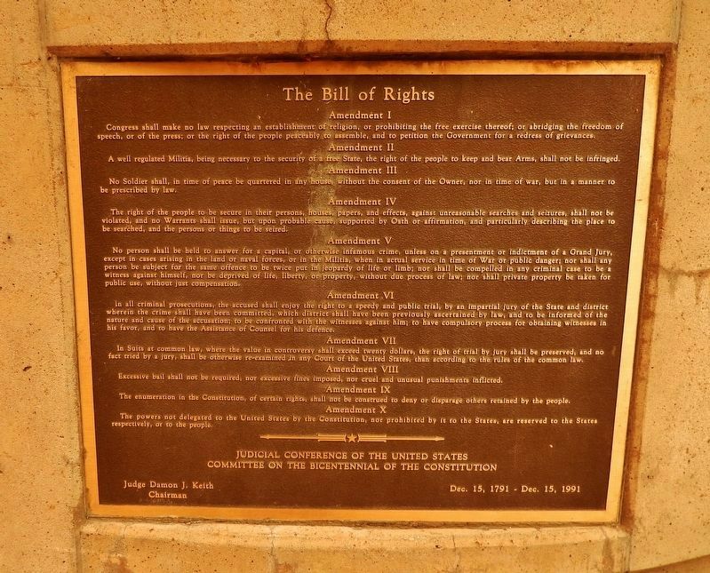 The Bill of Rights Marker image. Click for full size.