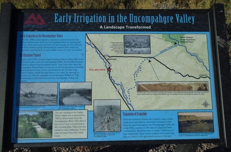 Early Irrigation in the Uncompahgre Valley Marker image. Click for full size.