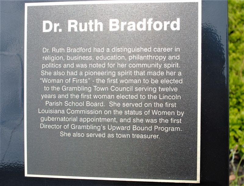 Dr. Ruth Bradford Marker image. Click for full size.