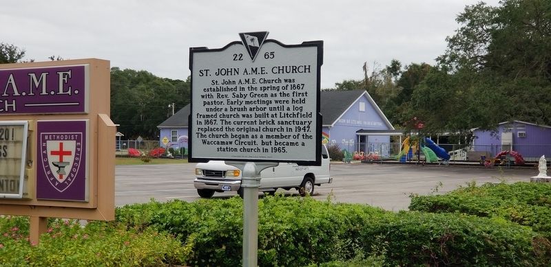 St. John A.M.E. Church Marker (Reverse Side) image. Click for full size.