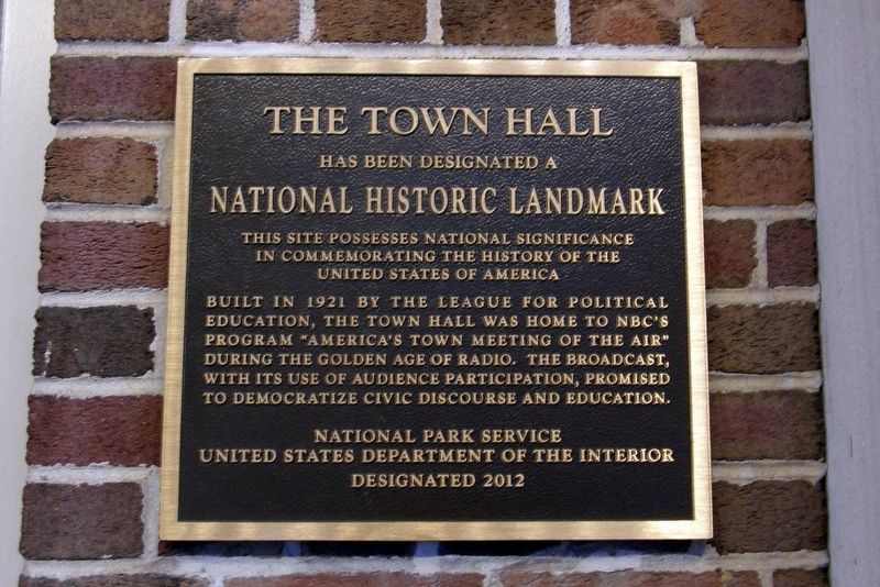 The Town Hall plaque image. Click for full size.