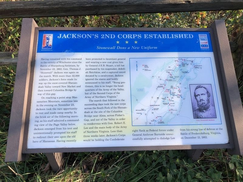 Jackson�s 2nd Corps Established Marker image. Click for full size.