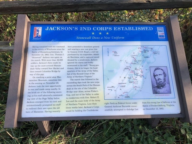 Jackson’s 2nd Corps Established Marker image. Click for full size.